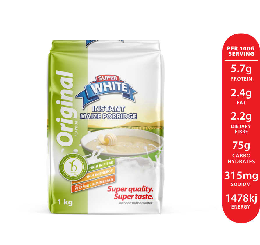 Super white instant porridge